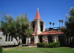 - Fire burns historic 1935 Palm Springs Community Church