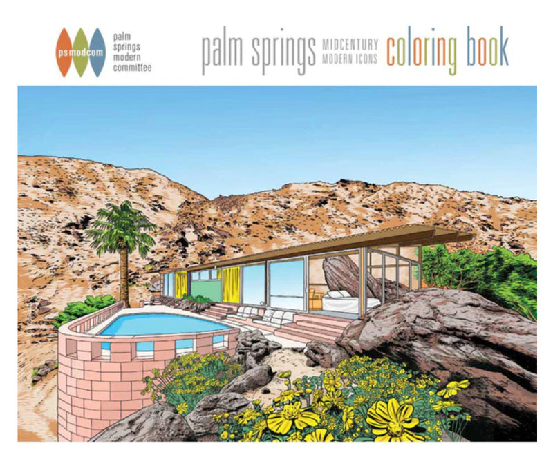 Palm Springs Midcentury modern icons coloring book
